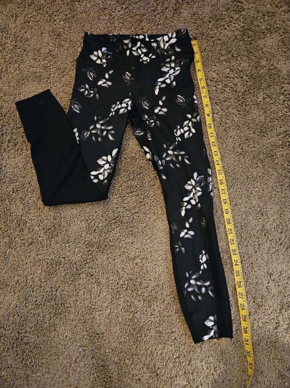 Under Armour Black Leggings with White Floral Print